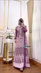 GAMIS CERUTY SYARI ETNIK BELAH SAMPING SET HIJAB