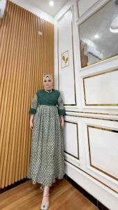 Gamis cibi motif kawung | gamis terbaru jumbo busui bumil | gamis kondangan couple bahan rayon adem