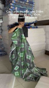 Áo vỏ nệm dành cho nệm xếp gấp 3 tấm(có dây kéo khoá từng khoan)độ dày nệm 10cm(chất vải valizer gấm )