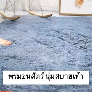 พรมปูพื้น สีพื้นพาสเทล ขนสวย ไม่ร่วงง่าย พร้อมส่ง