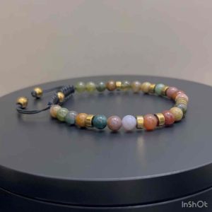 CW Manila - 0RION Adjustable Bracelet - 6mm Fancy Jasper Stone with Hematite Spacer