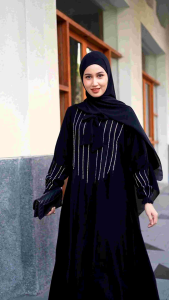 Abaya Gamis Hitam Syari Daneen 996 Saudi Dubai Turkey Jetblack Umroh Haji