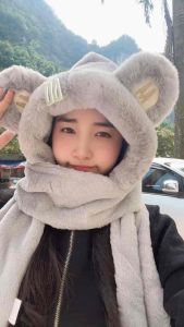 Mũ lông cừu thời trang nữ kèm khăn quàng cổ găng tay đẹp dễ thương phong cách trẻ hàng quảng châu