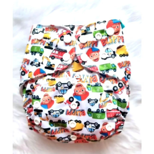 HAPPY FLUTE Cloth Diaper with PUL Outer Fabric and Suede Inner Layer Pocket/Cover Type Diaper Washable Adjustable Ecofriendly Waterproof Reusable Antibacterial Hypoallergenic Fast Dry Comfortable Easy to Use Breathable