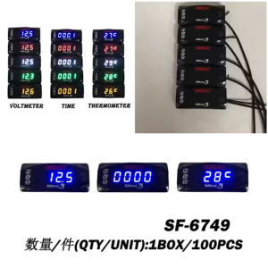 Voltmeter digital 3 in 1 aki suhu dan jam digital voltmeter waterproof universal semua motor bisa