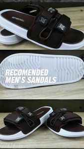 EXTERMAL - EX 371 Brown - Sandal Casual Pria Terbaru Slip On Sendal Selop Cowok Kekinian