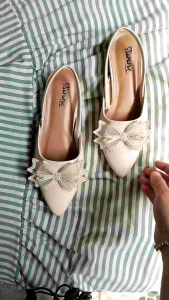 Sararae-Sendal Sepatu Hak 3cm Variasi Pita Kupu²terbaru 2024