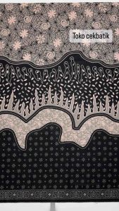 Kualitas Ekspor Motif Seling Batik Bunga Padi Teruntum (Hitam)