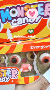 💢ยกกล่อง30ชิ้น💢 เยลลี่ลูกตา เขี้ยว รุ่น มอนสเตอร์ 💚😈น่ารัก👾👁️ monster gummy คละสี ให้เยอะ