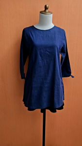 atasan wanita biru tua navy M L cewek blouse kerja kuliah