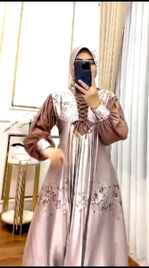 27gadih Set Hijab + Gamis Glossy Hayya Terbaru Kekinian One Collection