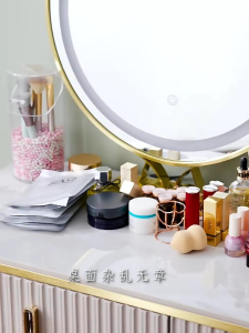 Set Organizer Kotak Make Up Adjustable Storage Box Display Cosmetic Organizer Dustproof Akrilik Putih  30 x 20 x 34 cm- Rak Make Up Kosmetik Storage Box Organizer Acrylic-Kontainer Rak Polos Make up Wanita Minimalis Kaca Acrylik-Storage Box Display Mewah