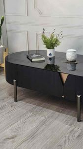 Bàn trà đơn Sofa phòng khách VES mặt đá kính cốt gỗ MDF phủ laminate với chân kim loại sang trọng BT-20