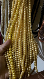 Mutiara Sintetis Berat 6mm Warna Gold/Renteng