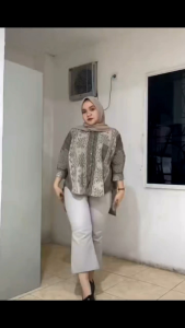 Celana Cutbray High Waist Katun Twill Premium Celana Panjang Wanita Resleting Depan