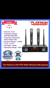 The Platinum U20 PTW 400U Wireless Microphone