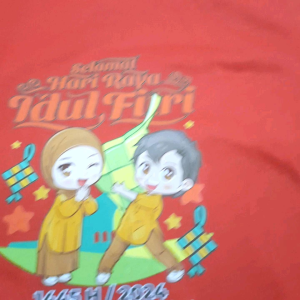 Kaos Anak-Anak Lebaran Idul Fitri Ketupat 2024 Usia 2-10 Tahun Bahan Adem Halus