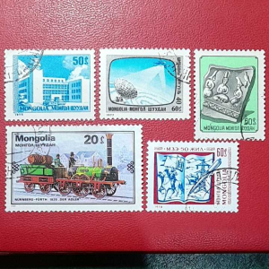 Prangko Mongolia Kuno 5 Pcs Campur USED