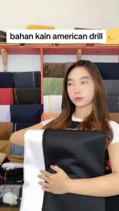 Kain Bahan Celana Pria dan Wanita Harga mulai 025 Meter Bahan Kain Polos Hitam Navy KEKI/Kain American Drill Bahan Pakaian yang Nyaman Adem terkesan Elegan cocok untuk Seragam Kerja