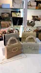 Tas Pesta LISA Embellished Crystal Clutch Bag
