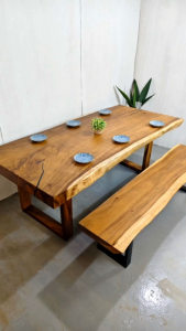 DGT326. Raintree Solid Wood Dining Table/ Meeting Table/ Working Desk/ Tea Table/ 6-8 Seater Wooden Table