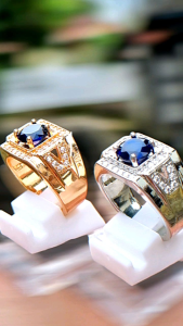 Cincin pria permata Diamond blue