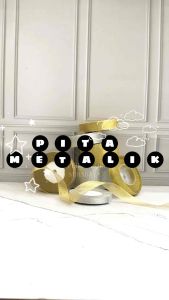 [HARGA PER ROLL] PITA METALIK GOLD SILVER 20 YARD