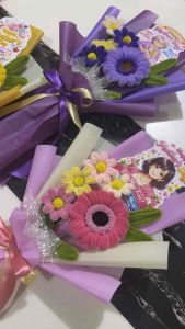 Medium Bouquet 18 inches Fuzzy Wire Flower Bouquet with Free Topper Vibrant Aesthetic Pretty Gift