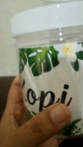 toples bumbu/kue motif daun  ukuran 500ml/600ml ( harga untuk 4 pcs)