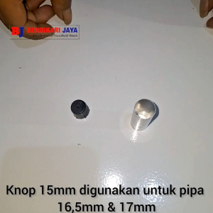 Sparepart Jemuran - Knop 15mm + ring + baut sekrup 75cm