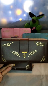 DOMPET WANITA LETSHISA PANJANG DOMPET LIPAT WANITA DAUN EMAS