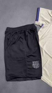 Jersey Kids Set B4RC3L0N4 Away Beige 25/26 - Setelan Sepakbola Sepak Bola Futsal Anak Thailand Premium Kids Lamine Yamal Lewandowski Rashford Fermin Lopez Pedri Gavi Rashford Jersey XV Kids Jakarta