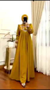 Kinara Dress & Gamis Bordir Cringkel Terbaru Premium