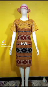 DRESS TENUN MIK BROKAT KUNING