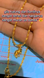 KALUNG ULIR/MELINTIR FREE LIONTIN LOVE PERMATA TITANIUM TEMBAGA LAPIS EMAS 24K FREE SURAT PERHIASAN