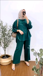 NEW YETTA SET WANITA DEWASA BAHAN POLOLINEN SETELAN WANITA VIRAL