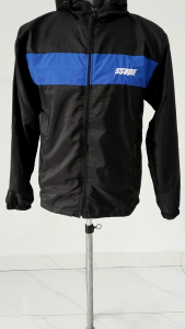 Jaket Parasut Waterprooft Full Zip dengan Hoodie untuk Outdoor dan Motor