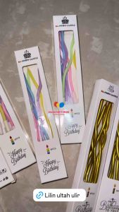 Lilin Ulang Tahun Spiral Gold Silver MixMacaron Rosegold