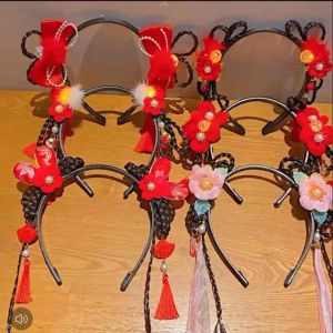 ‼️READY STOCK‼️ Premium Quality Children’s Chinese Style Light Up Braid Headband/ Kids’ Fashion Hairband/ Accessories