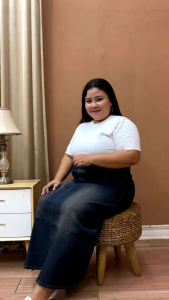 rok jeans panjang highwaist jumbo pinggang full karet muat BB 100kg melar street