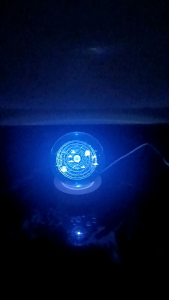 Big size 9.5cm tall 3d crystal lamp ball night light usb light with wooden base home decor
