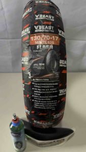 BEAST TIRE FLASH 130/70/17 M/C TL 62S WITH SEALANT AND TIRE VALVE