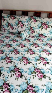 FLORAL NO GUSOT NO LUKOT BEDSHEET FULLY GARTERIZED WITH 2 PILLOW CASE