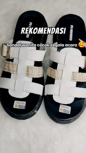 SANDAL WANITA SLOP PLATFORM HITAM SENDAL SELOP PUTIH PEREMPUAN KOREA CASUAL MAMORU STORE