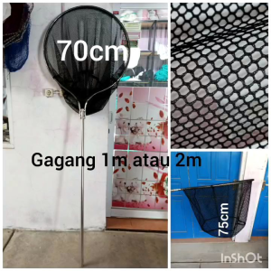 Serokan Ikan Koi & Lele Stainless Super Kuat Gagang Panjang 1m & 2m