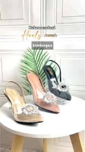 sendal sandal hight hels hells heels hak tinggi perempuan wanita mika transparan / sandal tinggi untuk pesta undangan perwmpuan wanita model hill hils hel hells transparan mila