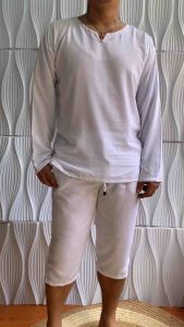 Men Terno Tokong Longsleeve Bohemian Style Soft Linen Summer Beach Pre-Nuptial Wear Custom Size Multi-color