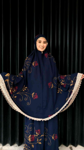 Mukena Dewasa Full Bordir Platinum Bunga Rose