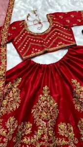 [PRE-ORDER] Semistitched Malay Satin Silk Lengha ( Delivery 15 Days )