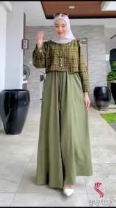 SHOFIYA | Stevi Maxy Dress Wanita dengan Outer Nyatu LD 110 cm muat hingga BB 70kg